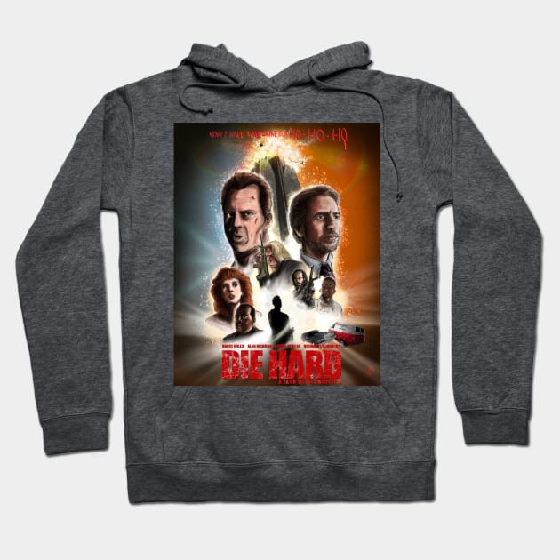 DIE HARD poster Hoodie by CrazyPencilComics